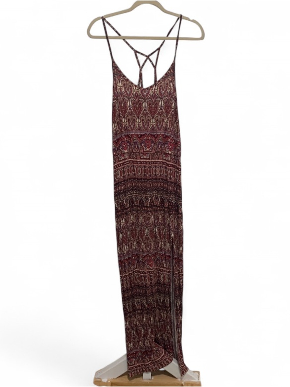 American Eagle Soft and Sexy Bohemian Red Strappy Maxi Dress